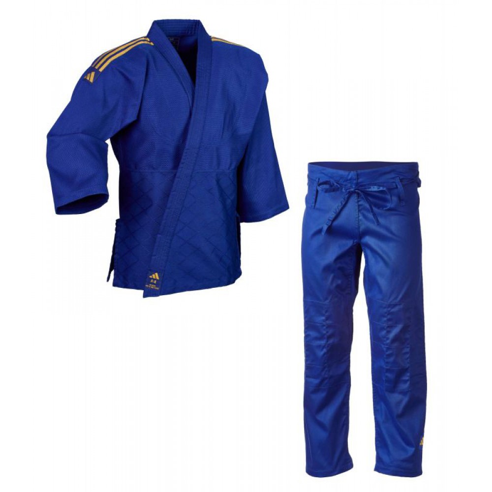 adidas judo gi Club J350 blue/gold stripes