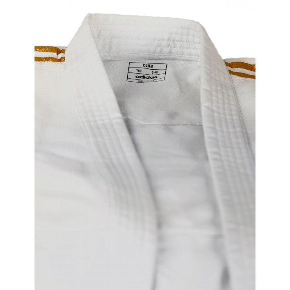 adidas judo gi Club J350 white/gold stripes