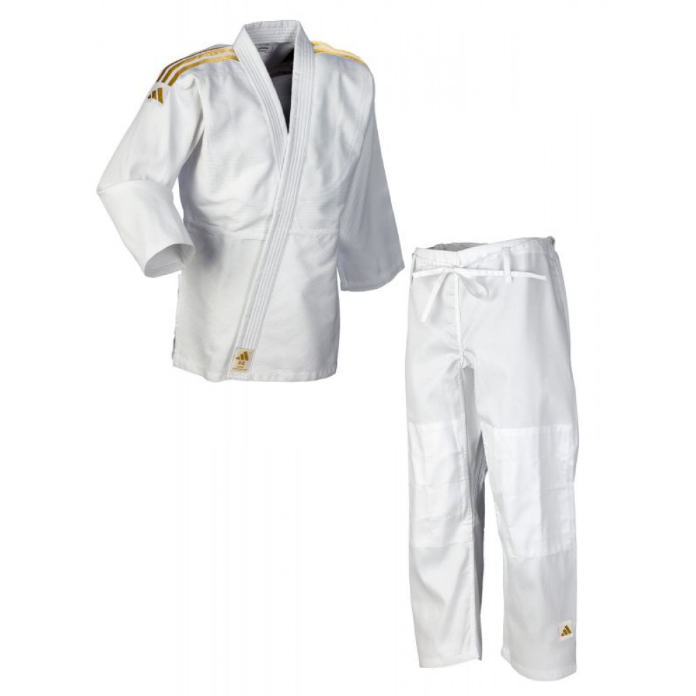 adidas judo gi Club J350 white/gold stripes