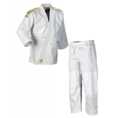 adidas judo gi Club J350 white/gold stripes