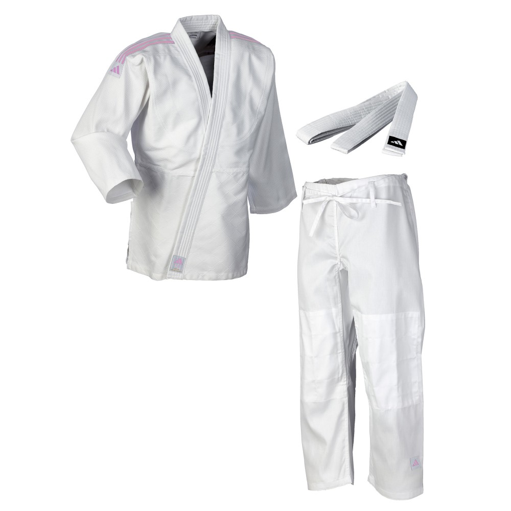 adidas judo gi Club J350 white/pink stripes