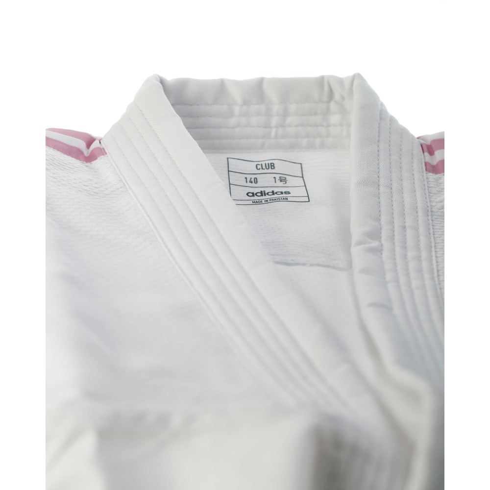 adidas judo gi Club J350 white/pink stripes