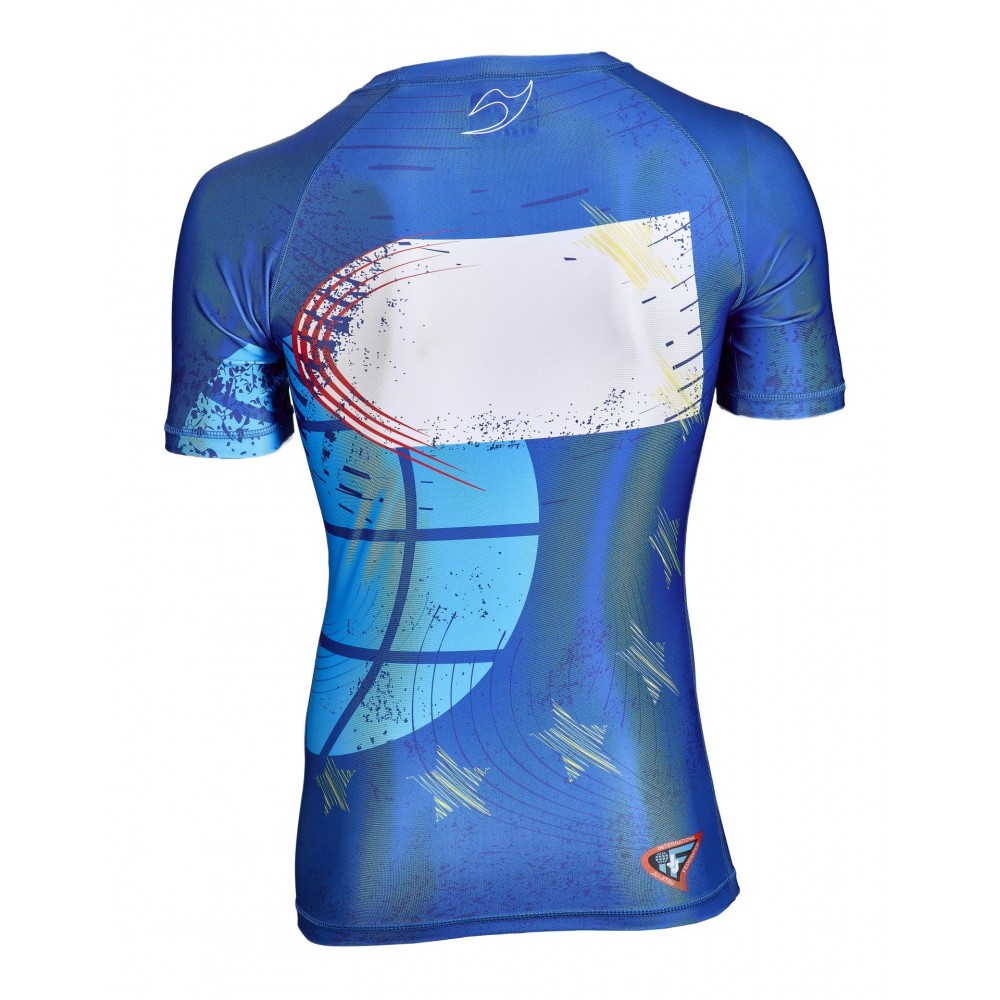 Rashguard shortsleeve blue - JJIF approved