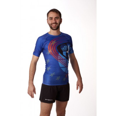 Rashguard shortsleeve blue - JJIF approved