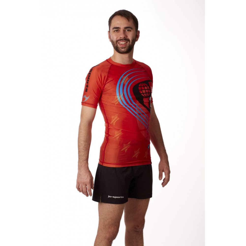Rashguard shortsleeve red - JJIF approved